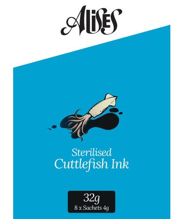 Alises 8 x 4g Squid (Cuttlefish) Ink Sachets 32g of Ready to eat Edible Ink