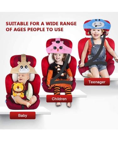 MINGZE Baby Child Car Seat Head Support - Adjustable Safety Belt for Safe and Cozy Sleep Position - Brown - Buy Online on SooperMarket.com