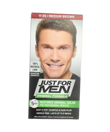 JUST FOR MEN Hair Color Medium Brown 35 - Long-Lasting Grey Coverage for Men | International Shipping Available - Buy Online on SooperMarket.com