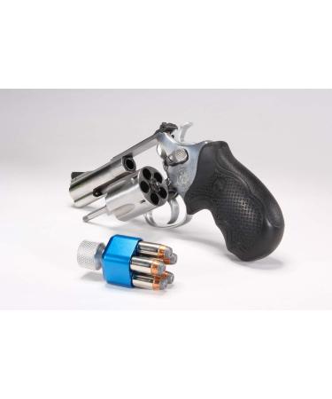 Pachmayr 02650 Competition Revolver Speedloader - Smith & Wesson J Frame .38 Special/.357 Magnum - 5 Shot - Blue/Silver - Buy Online on SooperMarket.com
