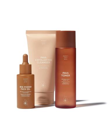 Sweet July Skin Essentials Set - 3 PC Cleanser Toner & Facial Oil for Balanced Glowing Skin - Shop Internationally - Buy Online on SooperMarket.com