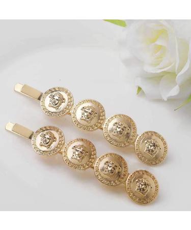 Yalice Gold Coin Bobby Pins Barrettes - Wedding Hair Accessories 2Pcs for Women & Girls - Buy Online on SooperMarket.com