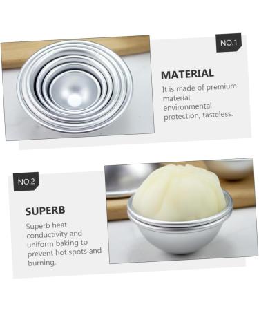 OUNONA 18 Pcs Mold Ball Cake Pans Chocolate Candy Baking Cookie Moulds Mini Dome Cake Tins Muffin Baking Cups Hemisphere Cake Pan Sphere Cake Mould Paper Cup Non Stick 3D Aluminum Alloy Silverx3pcs 8X8X4CMx3pcs - Buy Online on SooperMarket.com