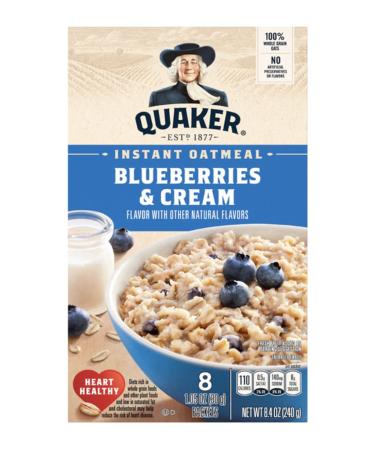 Quaker Instant Oatmeal, Blueberries & Cream, Pack of 2