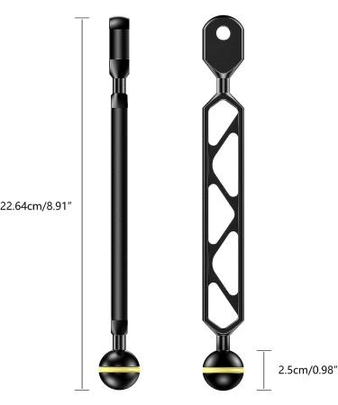 Seafrogs 8.9cm Aluminum Underwater Extension Mount Arm with Ball to YS Head Adapter - AM-6 - Buy Online on SooperMarket.com