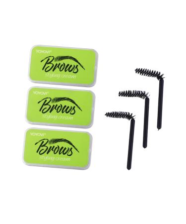 Angoily 3 Sets Natural Mascara Natural Brows Eyebrow Shaping Cream Woman Straight Cosmetics