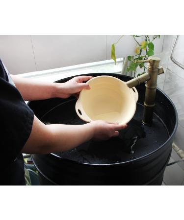 Silicone Collapsible Bowls - 2 Pack, Beige | Ideal for Camping & Hiking | 100% Food-Grade Silicone - Buy Online on SooperMarket.com