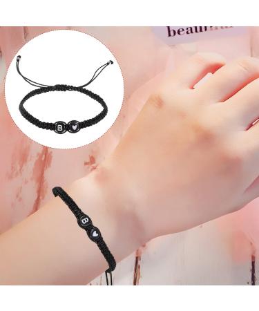 SHERCHPRY 3pcs Black and White Heart Bracelet rope bracelets heart bracelet for couples Beads Heart Bracelet Matching friendship bracelet lovers universal black rope the Letter Is Acrylic - Buy Online on SooperMarket.com