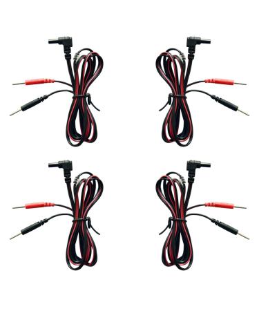 Standard Lead Wires SET OF Four for Tens and EMS Units-Work with Tens Neo Tens 7000 Twin Stim Tens 3000 TENS 9000 4pcs