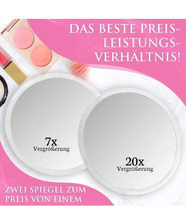Mirrorvana 20x & 7x Magnifying Cosmetic Mirror with Suction Cup - 15 cm Round Makeup Mirror for Flawless Beauty - Buy Online on SooperMarket.com
