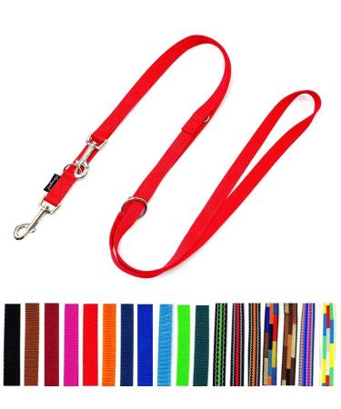 Dog leash double leash adjustable 2m / 2.40m / 2.80m / 3.50m / 5m large dogs 20mm/25mm (Red 20mm 2.00m) Red 20mm 2.00m