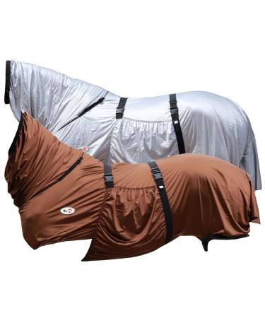 RL24 - eczema ceiling with neck part & abdomen |Flying ceiling to protect against insects |Fine -meshed tissue double front closure & leg cords |Outdoor horse ceiling in light brown |145cm light brown 145cm