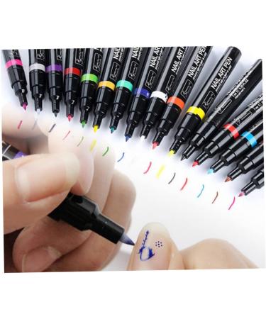 16PCS Nail Art Pen Painting Kit Nail Polish Pens Drawing Dotting Nail Polish Pen 3d Nail Design Beauty Tools For Uv Gel Polish Assorted Colour - Buy Online on SooperMarket.com