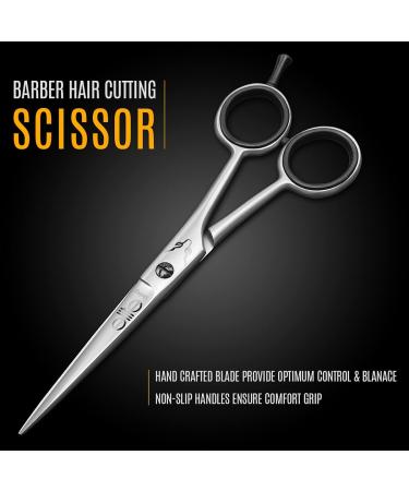 Elite Unity 6.5 Inch Hair Cutting Scissors Barber Shears - Professional Razor Edge Sharp Scissors for Barber Kit, Haircut, Trimming Men/Women - Salon & Home Use - Buy Online on SooperMarket.com
