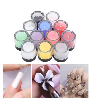 12 Colors Acrylic Powder Set - Crystal Nail Art Decoration for Studios & Home | Builder Manicure Accessories - Buy Online on SooperMarket.com
