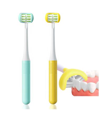 FOREVIVE Toddler Toothbrush 3 Side Kids Tooth Brush Baby Toothbrush with Soft Bristles Soft and Gentle for Complete Tooth and Gum Care