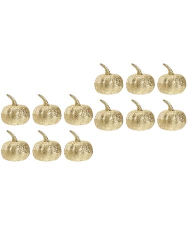 HOMSFOU 12 Pcs Artificial Pumpkin Halloween Fake Pumpkin Faux Pumpkin Props Halloween Diy Pumpkins Christmas Kitchen Cabinet Decor Food Toy Halloween Party Ornament Groceries Foam Fruit