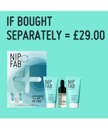 Nip+Fab Gift Set - AM to PM Trio Set The Full Cycle of Hydration for Plump Smooth Dewy Face Skin Bestselling Hyaluronic Fix Extreme4 Range - Buy Online on SooperMarket.com