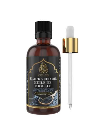 Turkish Black Seed Oil (Nigella Sativa Black Cumin) 100% Organic Cold Pressed 3X Thymoquinone- Glass Bottle (100ml)