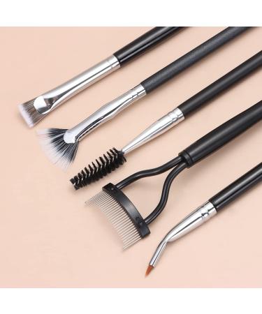 5PCS Eyelash Brush Separator & Comb Set - Prevent Clumping Easy-to-Use Mascara Fan Tools for Perfect Eye Brow Application - Black - Buy Online on SooperMarket.com