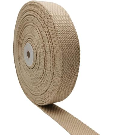 1 Inch Wide 10 Yard Heavy Cotton Webbing Strap for Bag Handles & Belts - Khaki - Buy Online on SooperMarket.com