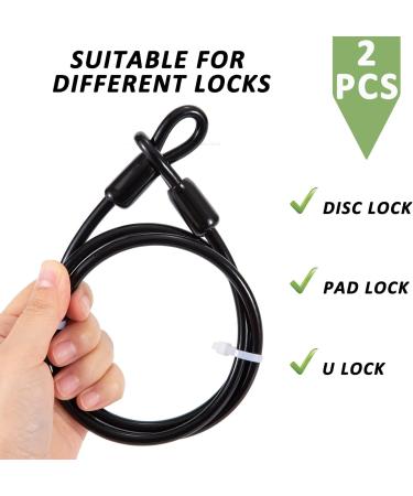Buy Slope Cable Steel Cable with Eyelet - 1m Long 6mm Thick Black - 2 Pieces for Bicycle Trailer Security - Buy Online on SooperMarket.com