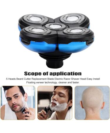 Pilarmuture 5 Head Shaver Replacement Heads - Easy Install Electric Razor Blades for Bald Men - Premium Quality Blue - Buy Online on SooperMarket.com