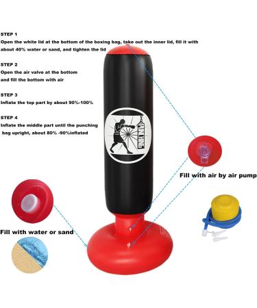 Kids Boxing Practice Set - Punching Bag for 3-8 Years with Gloves & Air Pump, Black - Buy Online on SooperMarket.com