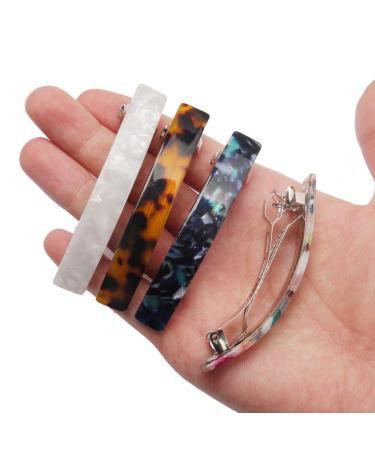 6 Pcs Tortoise Shell Acetate French Design Hair Barrettes for Women - Stylish Hair Clips - Buy Online on SooperMarket.com