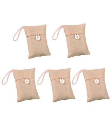 Dawwwwoi bamboo coal air purification bags activated carbon smell absorbers fresheners moisture absorbing device for home car etc. (5 pack every 100g) beige