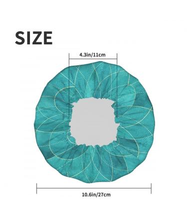 Moslion Argyle Reusable Shower Cap - Teal Turquoise Geometric Plaid Pattern - Large Bath Cap for Women with Long Hair - Buy Online on SooperMarket.com
