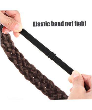 Braid Headband 5 Strands Synthetic Hair Braided Headband Chunky & Wide Plaited Braid Hair Band Adjustable Elastic Stretch Hairpiece for Girls (Style 3) - Buy Online on SooperMarket.com