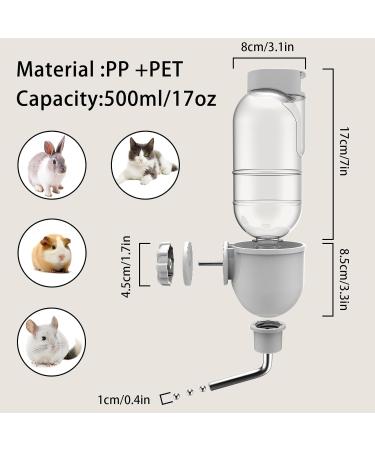 500ml PET Water Bottle for Small Animals - Cage Crate Dispenser for Rabbit Guinea Pig Chinchilla Ferret Squirrel Hedgehog - Grey - Buy Online on SooperMarket.com