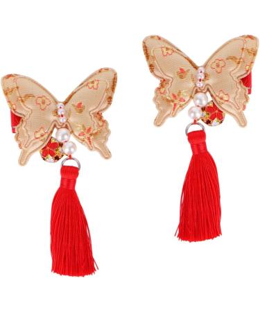 ibasenice 2 Pairs Chinese Style Hairpin Tassels Barrettes Party Hair Clip Kids Hairpin for New Year Bows Hair Clips New Year Bobby Pin Japanese-style Hairpin Child Girl Side Clip - Buy Online on SooperMarket.com
