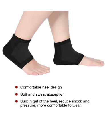 Gel Heel Socks - Moisturizing Silicone Foot Care for Pain Relief - Universal Black Heel Socks - Buy Online on SooperMarket.com