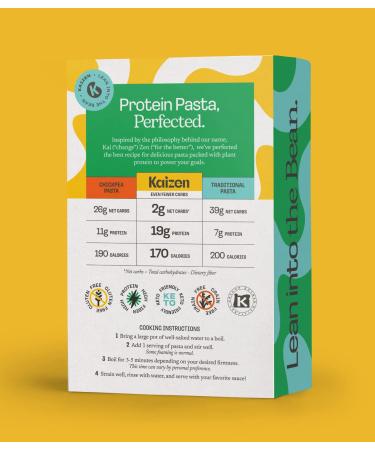 Kaizen Keto Ziti Pasta - 2g Net Carbs, 19g Protein - Gluten-Free, High Fiber Lupini Flour - 8oz (Pack of 3) - Buy Online on SooperMarket.com