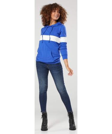 Happy Mama Women's Nursing Hoodie Breastfeeding Maternity - Royal Blue & White - Buy Online on SooperMarket.com