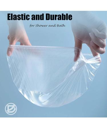 50 PCS Waterproof Disposable Shower Caps for Women and Men - Clear Plastic Hair Cap for Bath, Dye, Deep Conditioning - Portable for Spa, Hotel, Travel - Buy Online on SooperMarket.com