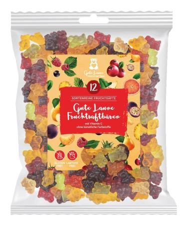 Naschlabor x good mood fruit juice bear | Small bear |20% variety pure fruit juices |Without artificial dyes and flavor enhancersGluten and lactose-free 12 fruit juices small 500 g (1 Pack)