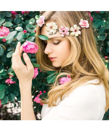 Flower Crown Headbands for Women Girls - Bridal Bridesmaid Fairy Headpiece (4 Pack) - Buy Online on SooperMarket.com