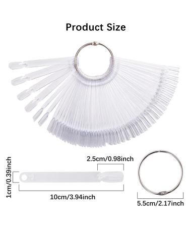 FHDUSRYO 300pcs Clear Nail Swatch Pop Sticks | Nail Colour Display Art Tips with Metal Rings - Ideal for Nail Salons & Beginners - Buy Online on SooperMarket.com
