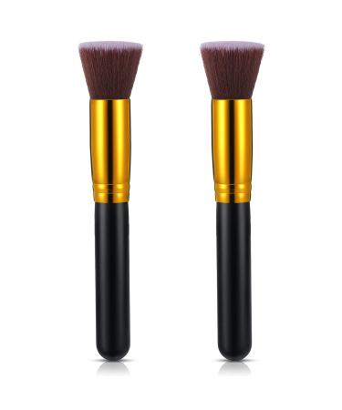 2 Pack Self Tanner Brush Kabuki Foundation Brush Large Sunless Tanning Face Brush Easily Apply Self Tanner to Face and Blend Areas for Men Women (Flat Head)