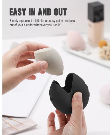 FERYES 2 PCS Makeup Sponge Holder - Silicone Beauty Blender Case for Travel | Black Makeup Sponge Holder Set - Buy Online on SooperMarket.com