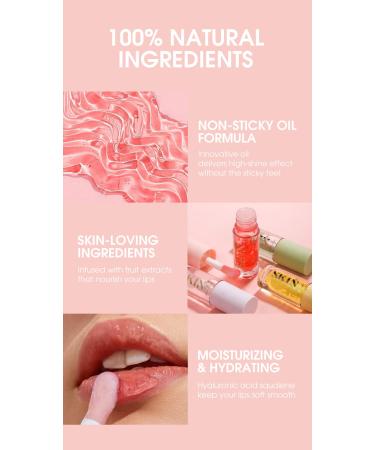 BANGFENG Big Brush Head Hydrating Lip Glow Oil - Cherry Tint | Nourishing & Plumping Lip Gloss Balm for Long Lasting Hydration - Buy Online on SooperMarket.com
