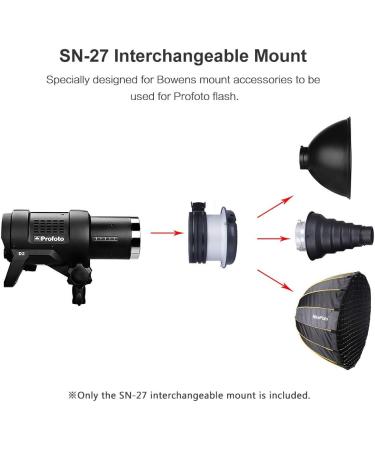 NiceFoto SN-27 Profoto to Bowens Mount Speedring Adapter for Profoto B10 A1 Studio Flash - Buy Online on SooperMarket.com
