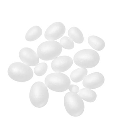 90pack Craft Foam Eggs White Smooth Craft Foam Eggs(5 Sizes Including 1-2.2 inch) for Easter Halloween Christmas School DIY Painting Projects 5Size 90pcs