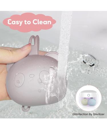 Airfish Silicone Pacifier Box 2 Pack - BPA-Free Baby Bear Travel Storage Case in Beige & Pink | Ideal Pacifier Holder for Girls - Buy Online on SooperMarket.com