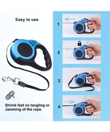 Retractable Dog Lead 5 m Retractable Dog Leash with Non-Slip Handle for Small Medium and Large Dogs Blue Blue 5M - Buy Online on SooperMarket.com