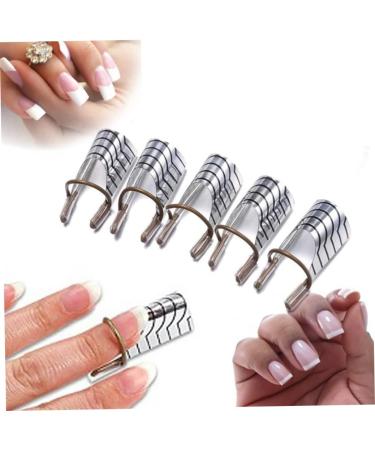 5PCS/SET Reusable Nail Art Extension Forms Guide Acrylic Nail Uv Gel Nail Extention Tips Nails Aluminum Form Guide(Silver) - Buy Online on SooperMarket.com