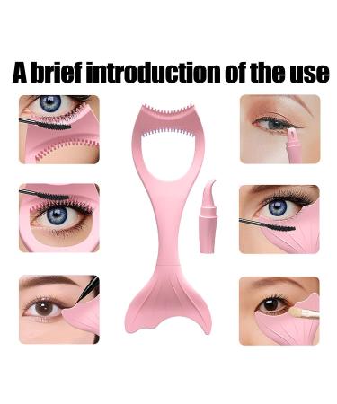 SHANPIN Silicone Winged Eyeliner Stencil & Mascara Guard - Reusable Pink Eyelash Tool - Buy Online on SooperMarket.com